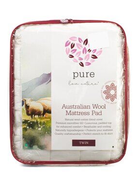 Pure Love Nature White Australian Wool Mattress Pad